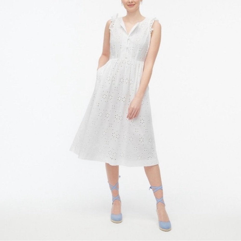 J. Crew Eyelet Shirtdress in White